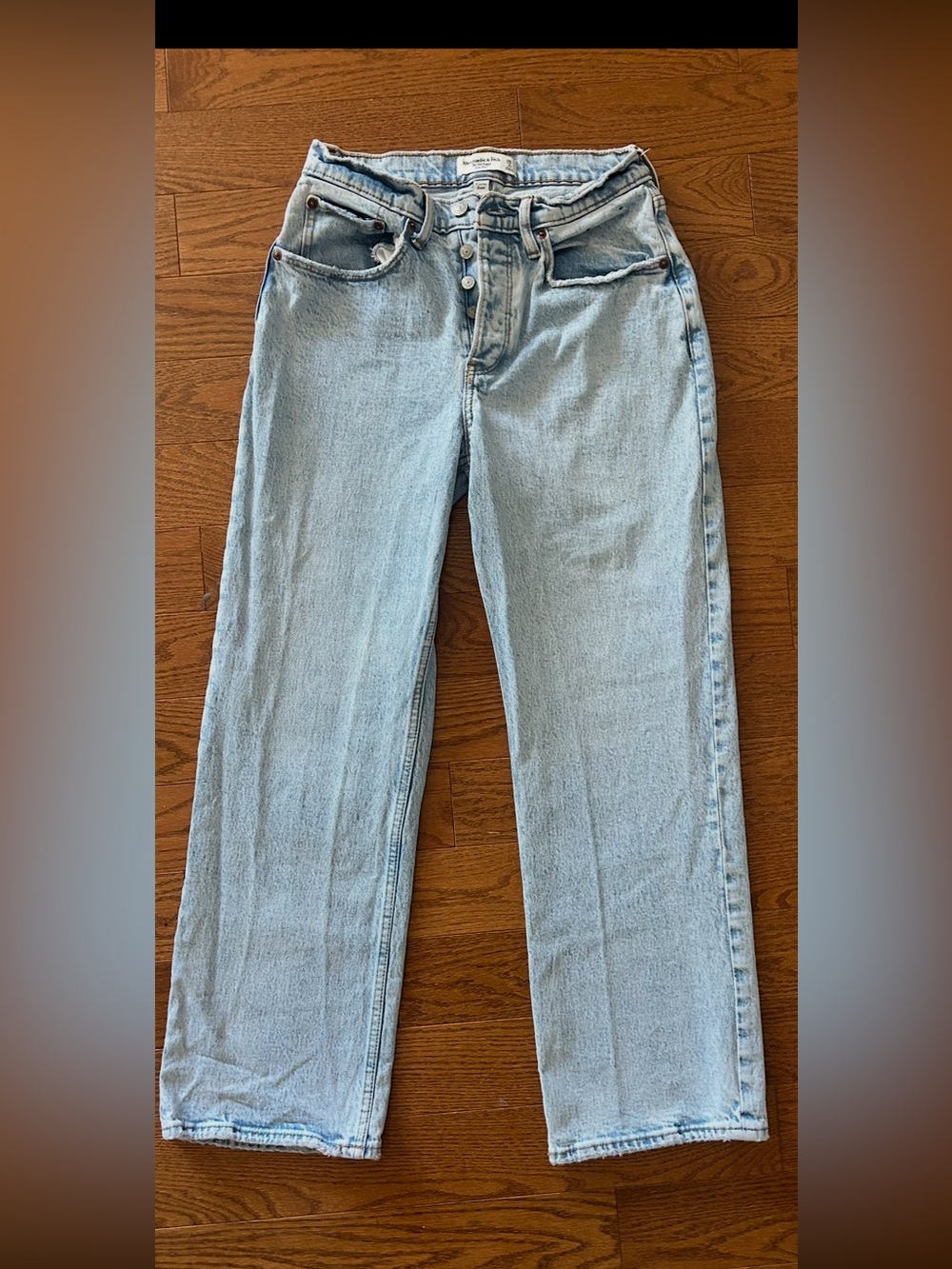 Abercrombie & Fitch The 90s Baggy Low Rise Curve love Light Wash 2s 26